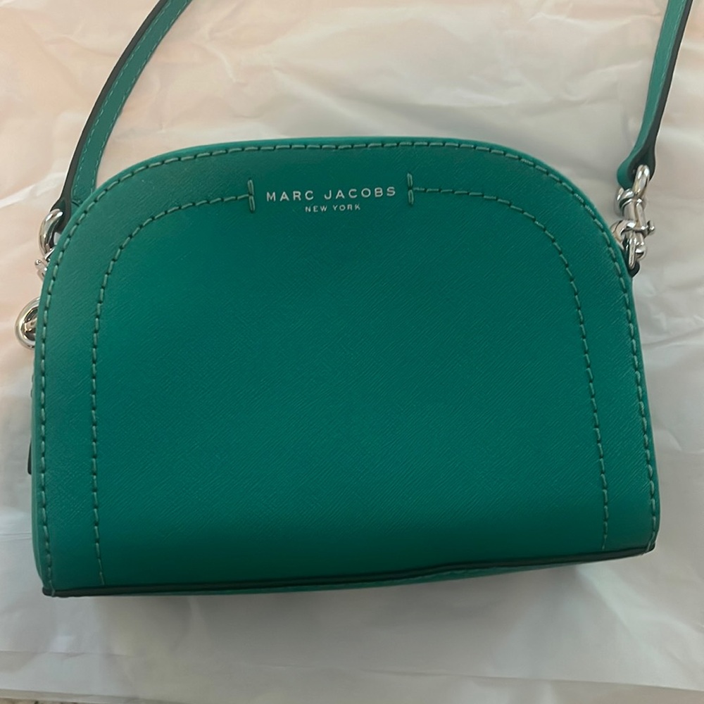 Marc Jacobs Green Leather Playback Dome Crossbody Bag